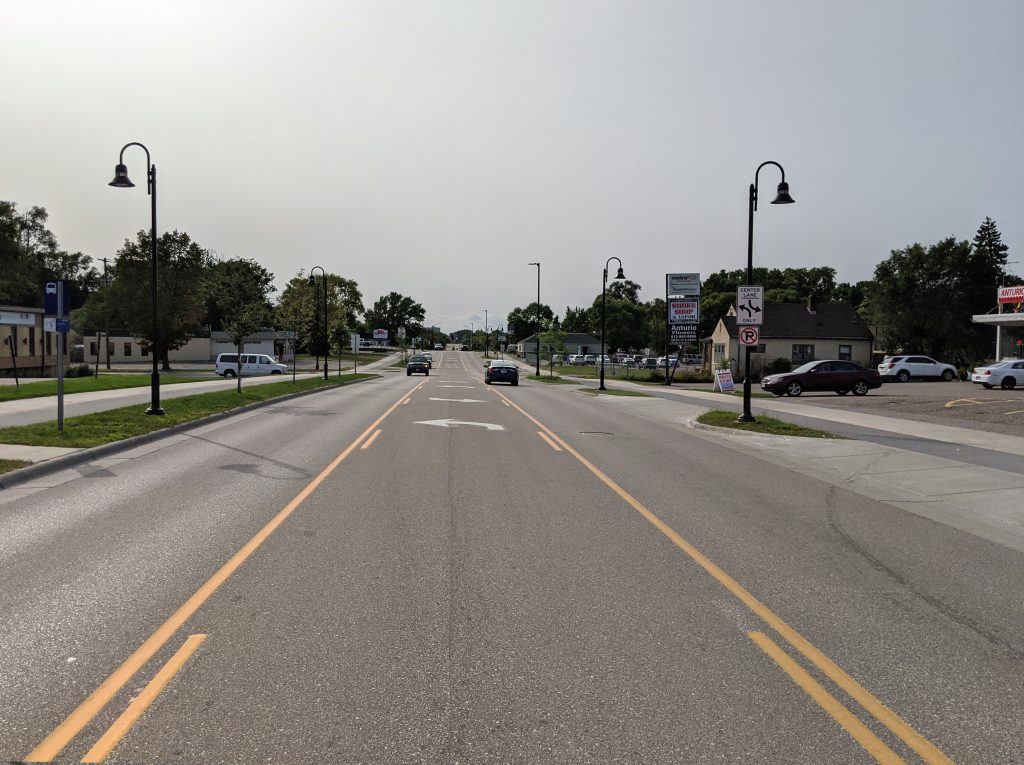 66th St & 15th Avenue: looking west (2021, after reconstruction)