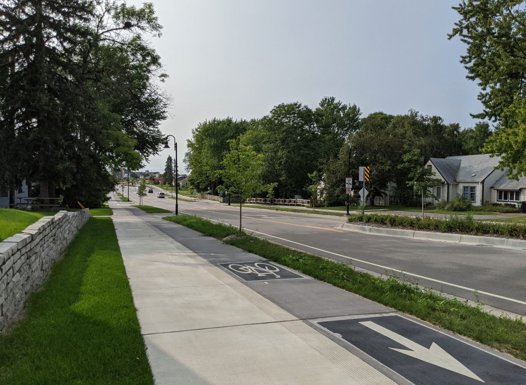 66th and 2nd Ave as seen from sidewalk (2020, after reconstruction)