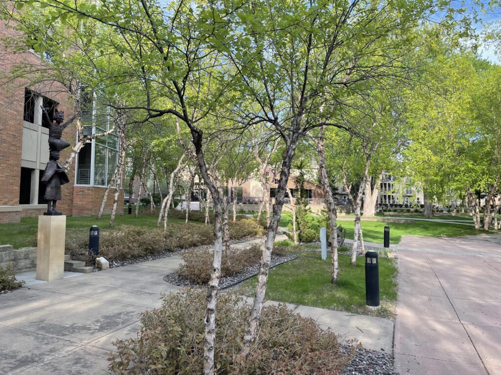 The sculpture area of the public-private Kirchbak Sculpture Garden
