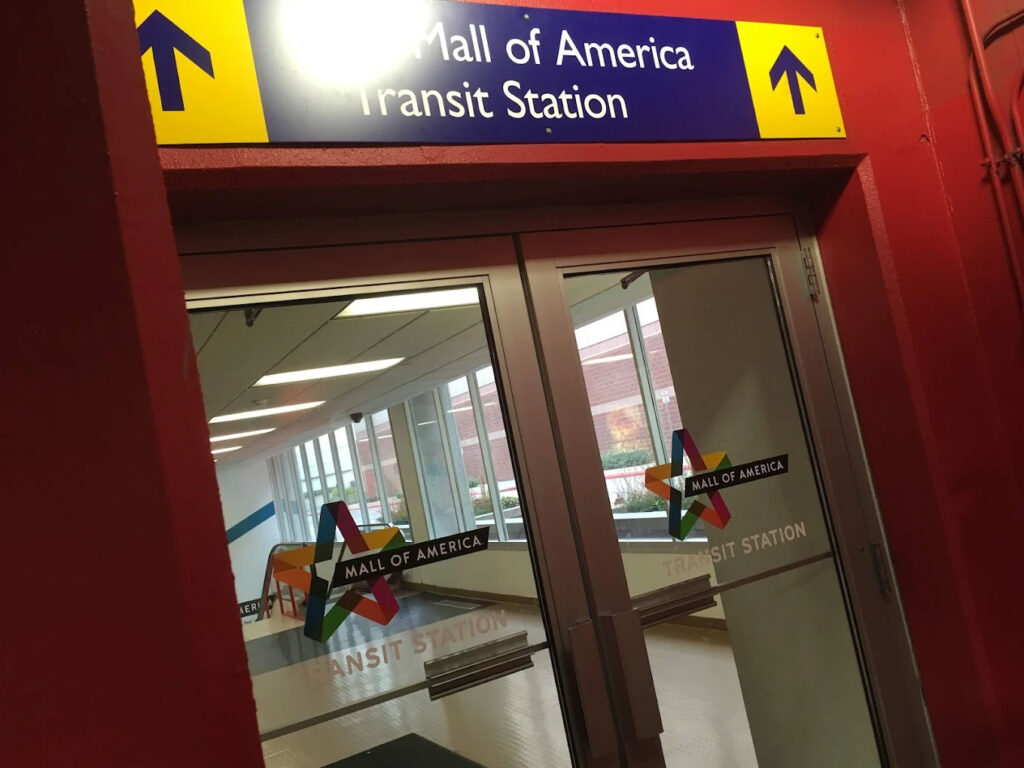 Mall of America Station prior to 2020, entrance from ramp (photo by LocalMN Interactive)